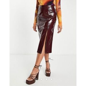 Top Shop Faux leather/croc skirt